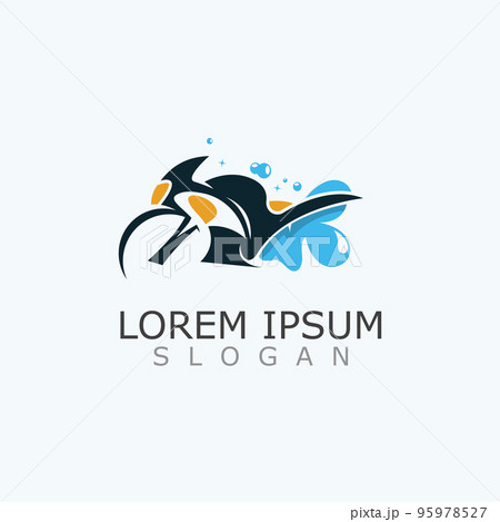 Motocycle wash logo design elegant and sporty concept cleaning vector Motocycle wash logo design elegant and sporty concept cleaning vector 95978527