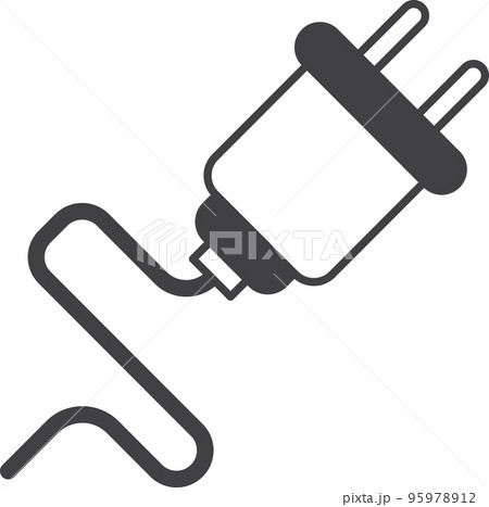 plug and wire illustration in minimal style plug and wire illustration in minimal style 95978912