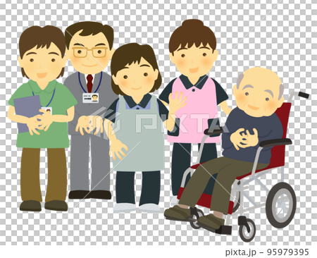 高齢者と介護を支える人達 95979395