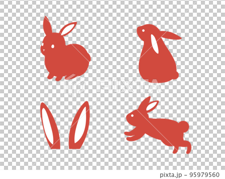 Illustration that can be used for New Year's cards in the year of the rabbit Rabbit silhouette 95979560