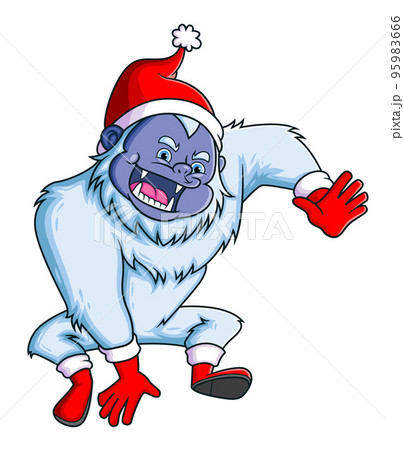 The big yeti is giving the angry expression and jumping so fast 95983666