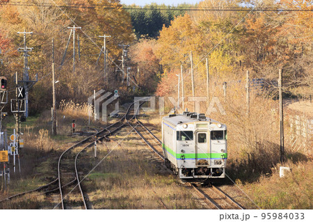 【運転手ぼかし済、キハ40・1700番台】JR駒ヶ岳駅へ到着、出発の様子 【運転手ぼかし済、キハ40・1700番台】JR駒ヶ岳駅へ到着、出発の様子 95984033