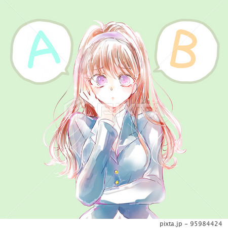 選択肢を考える女性 選択肢を考える女性 95984424