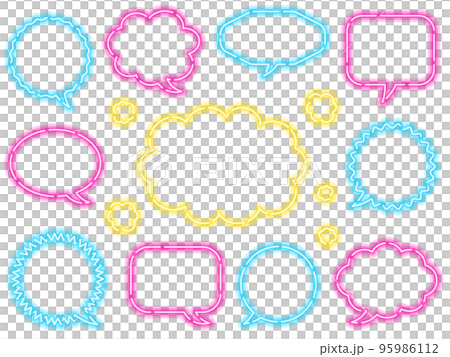 Set of 11 neon-style balloons Pop 95986112