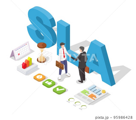 Service level agreement 3d vector business partner 95986428