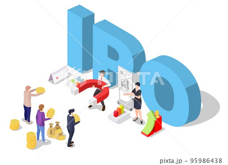 Ipo stock company vector initial public offering 95986438