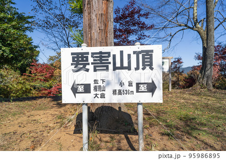 要害山の山頂(山梨県上野原市) 要害山の山頂(山梨県上野原市) 95986895