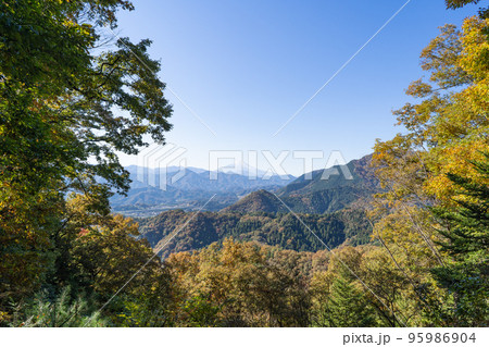 コヤシロ山の山頂から見た富士山（山梨県上野原市） 95986904