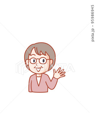 明るく分かりやすい説明をする年配の女性 95986945