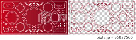 Christmas motif frame design set. Gorgeous and elegant design material Christmas motif frame design set. Gorgeous and elegant design material 95987560