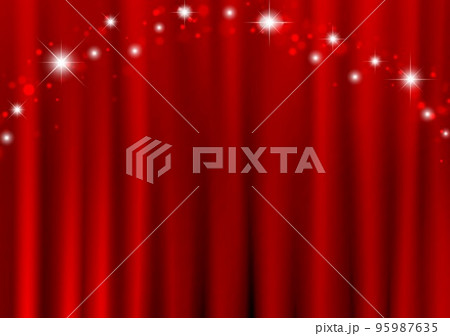 カーテン背景とキラキラ 95987635