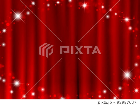 カーテン背景とキラキラ 95987637