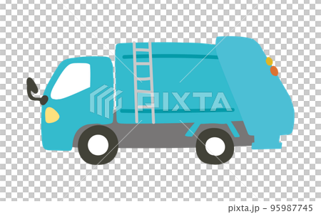 横向きのゴミ収集車 95987745