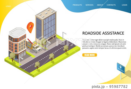 Roadside assistance landing page website vector template Roadside assistance landing page website vector template 95987782