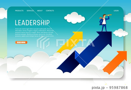 Business leadership landing page website vector template 95987868