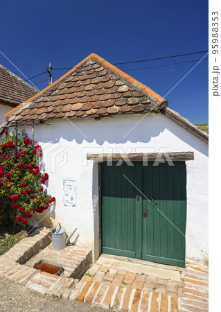 Traditional wine cellars street in Diepolz near Mailberg, Lower Austria, Austria Traditional wine cellars street in Diepolz near Mailberg, Lower Austria, Austria 95988353