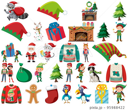 Christmas characters and elements set 95988422