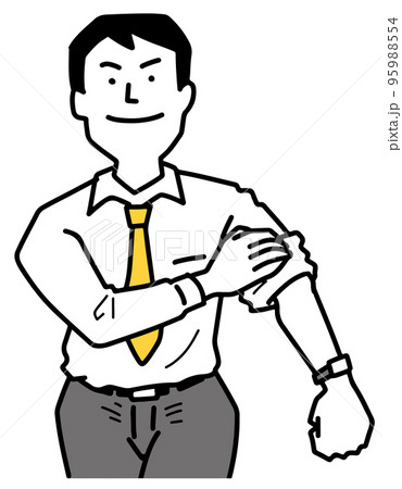 腕まくりする男性社員 95988554