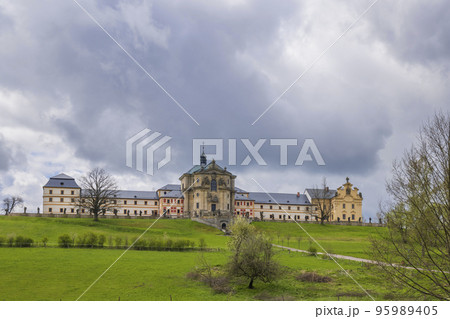 Kuks hospice with baroque decoration, Eastern Bohemia, Czech Republic 95989405