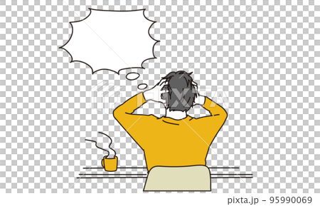 イライラする男性の後ろ姿 95990069