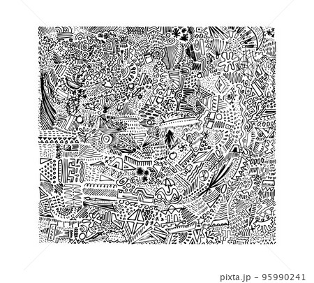 Vector tangled doodle illustration 95990241