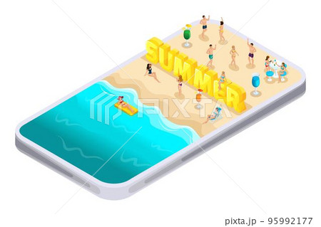 Isometrics summer, letters, font, inscription, smartphone application for finding Ibiza, entertainment, tours, recreation, the sea, beautiful girls in swimsuits Isometrics summer, letters, font, inscription, smartphone application for finding Ibiza, entertainment, tours, recreation, the sea, beautiful girls in swimsuits 95992177