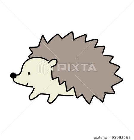 可愛いハリネズミのシンプルなベクターイラスト 95992562