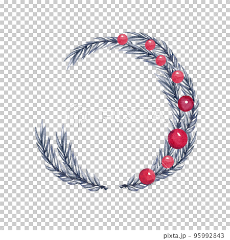 Christmas wreath. Watercolor isolated illustration for your holiday design Christmas wreath. Watercolor isolated illustration for your holiday design 95992843