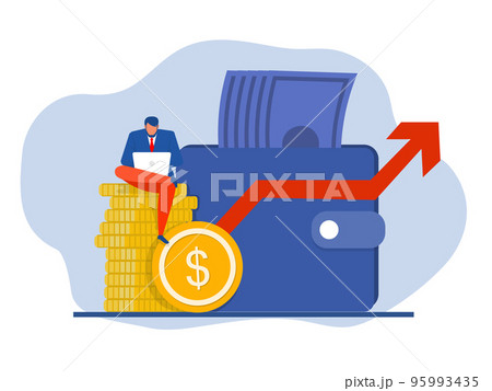 financial investment  analyzing money, management, investment,  marketing,career growth and business vector 95993435