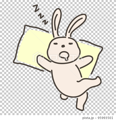 兔子睡姿不好的插圖 95993501