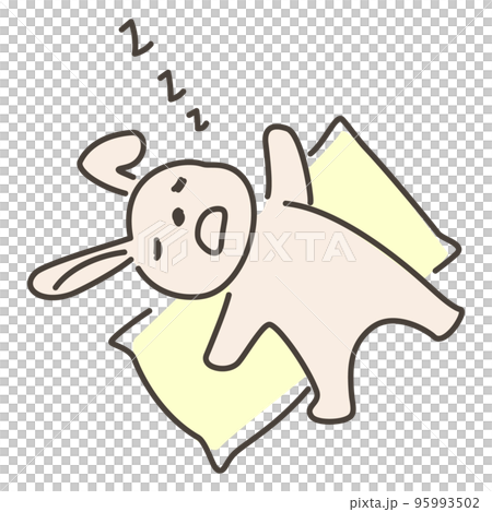 Illustration of a rabbit in a bad sleeping position 95993502