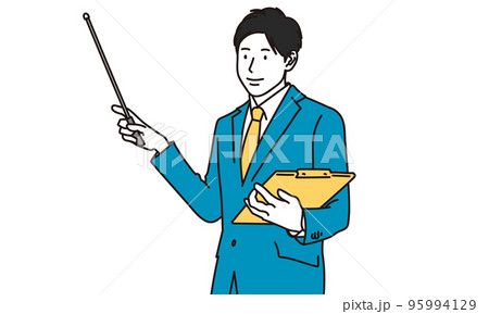 指示棒で説明をするビジネスマン	 95994129
