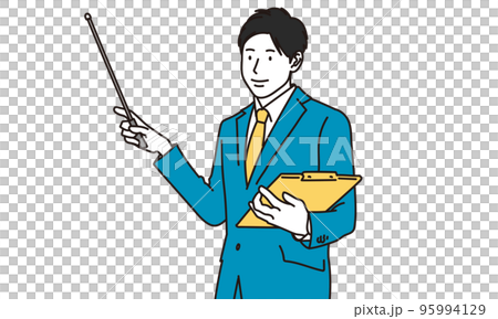 指示棒で説明をするビジネスマン	 95994129