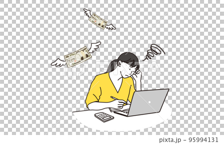 woman worried about money woman worried about money 95994131