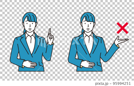 Business woman giving NG sign Business woman giving NG sign 95994251
