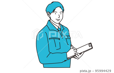 設備チェックをする作業員	 95994429