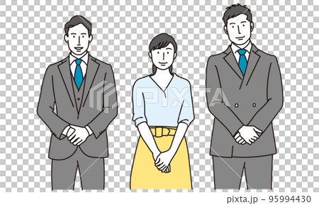 笑顔で立つビジネスパーソン	 95994430