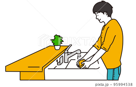 コップを洗う男性 コップを洗う男性 95994538