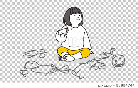 child scribbling 95994744