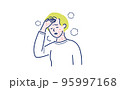 発熱・発疹で苦しむ女性 95997168
