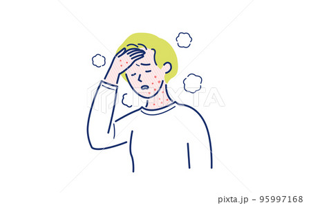 発熱・発疹で苦しむ女性 発熱・発疹で苦しむ女性 95997168