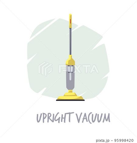 Bagless upright vacuum cleaner cleaning tool, flat vector illustration isolated. 95998420
