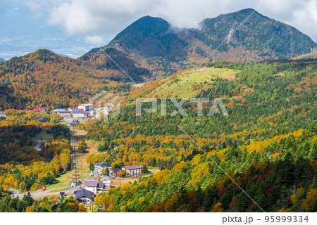 《長野県》志賀高原　横手山からの紅葉風景 95999334