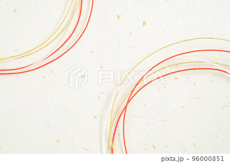 金と赤の水引と和紙の年賀状素材 96000851