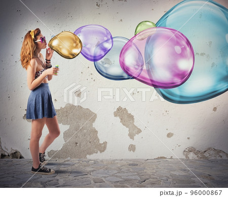 Colorful soap bubbles Colorful soap bubbles 96000867