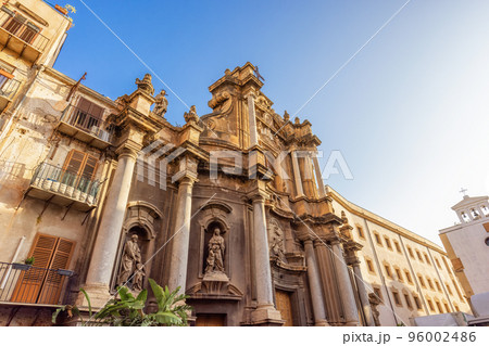 Historic Church Buildings in Downtown City of Palermo, Sicily, Italy. 96002486