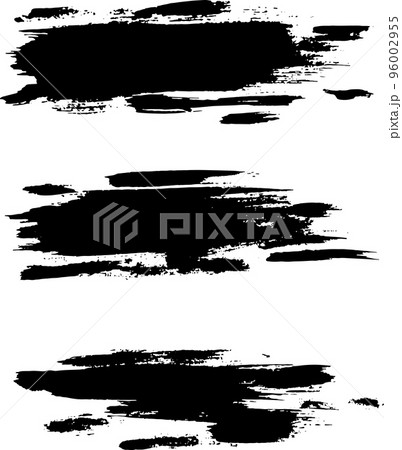 Grunge ink brush strokes. Freehand black vector brushes. Handdrawn dry brush black smears Grunge ink brush strokes. Freehand black vector brushes. Handdrawn dry brush black smears 96002955