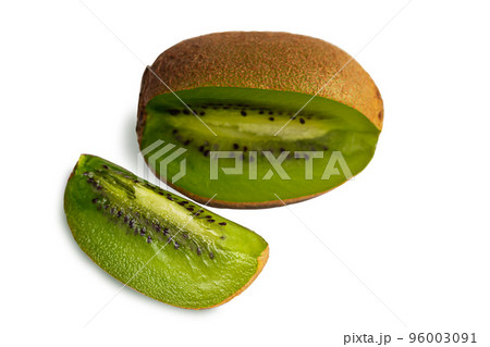 Kiwi isolated on a white background whole and cut. 96003091
