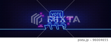 Neon light glow effect. Online Voting line...のイラスト素材 [96004655] - PIXTA