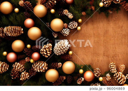 3d illustration of copy space, place holder with christmas decoration. 3d illustration of copy space, place holder with christmas decoration. 96004869